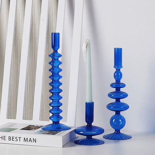 Blue Candle Holder Vase