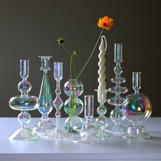 Taper Glass Candlestick Holder