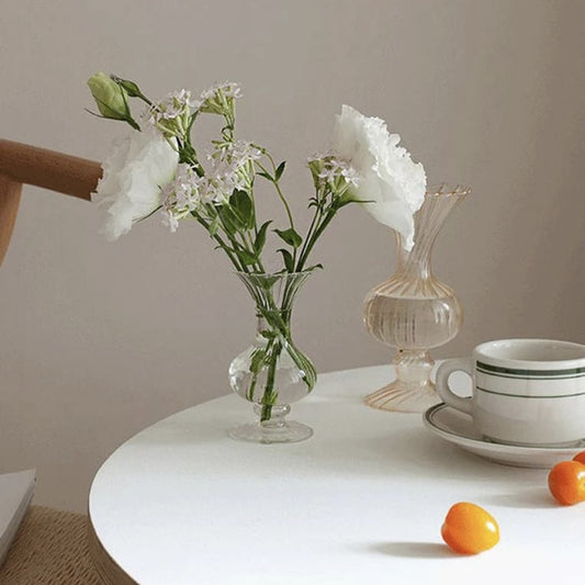 Rounded Glass Flute Vase
